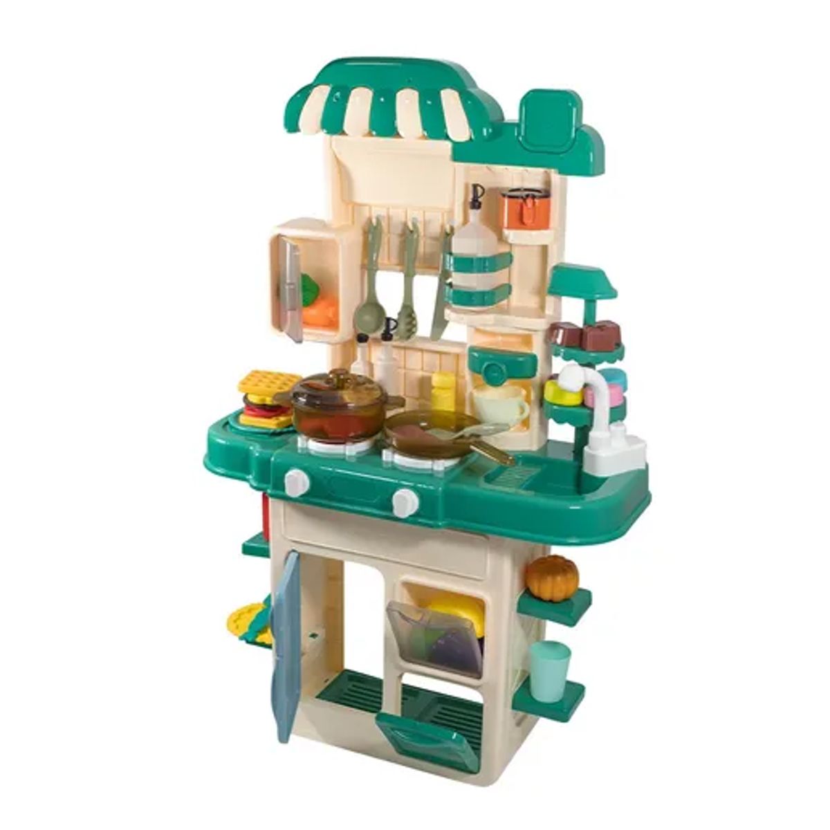 GENERICO - Cocina interactiva moderna para niñas y niños con sonido y luces verde