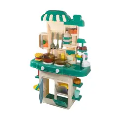 GENERICO - Cocina interactiva moderna para niñas y niños con sonido y luces verde