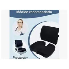 GENERICO - Kit Cojin Asiento Con Soporte Respaldo Lumbar Para Sillas