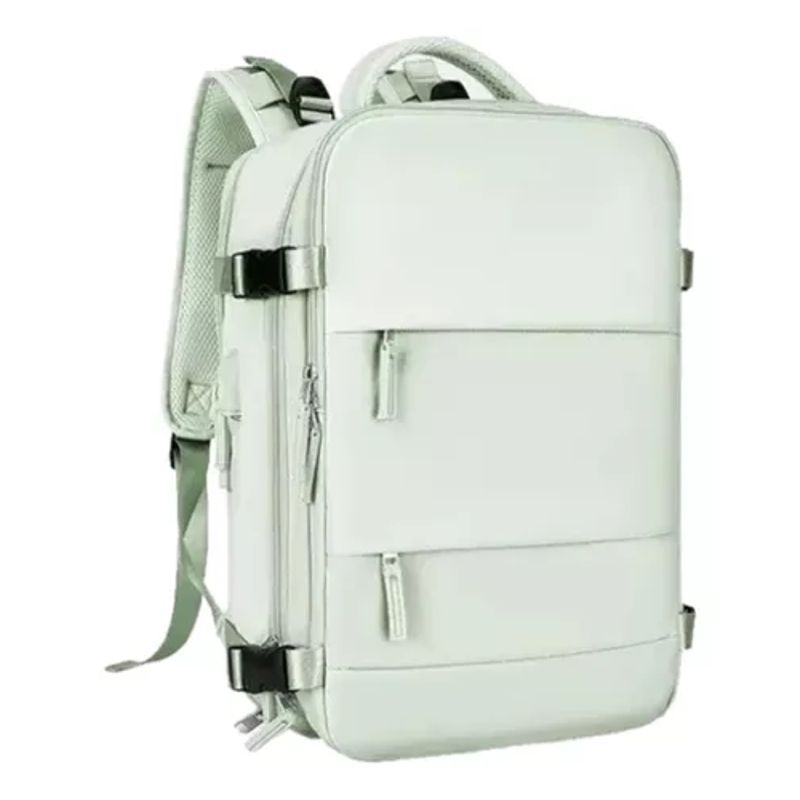GENERICO - Mochila de viaje de cabina para avión impermeable con USB color verde