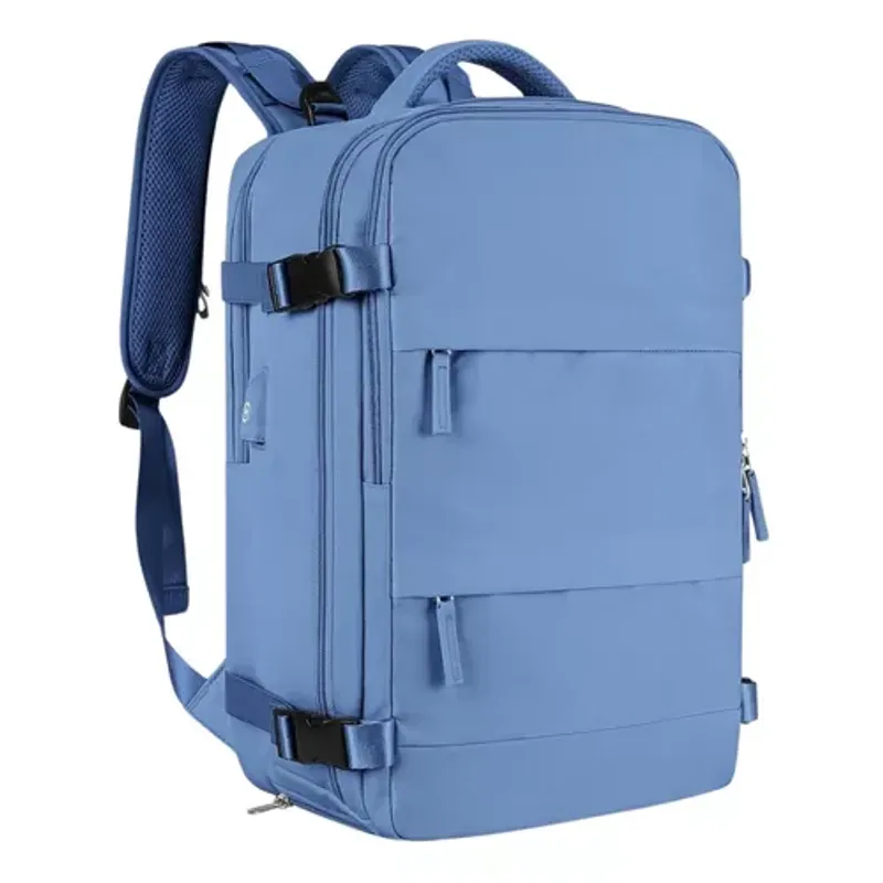 GENERICO - Mochila viaje-avión multifuncional gran capacidad 30 lts color celeste