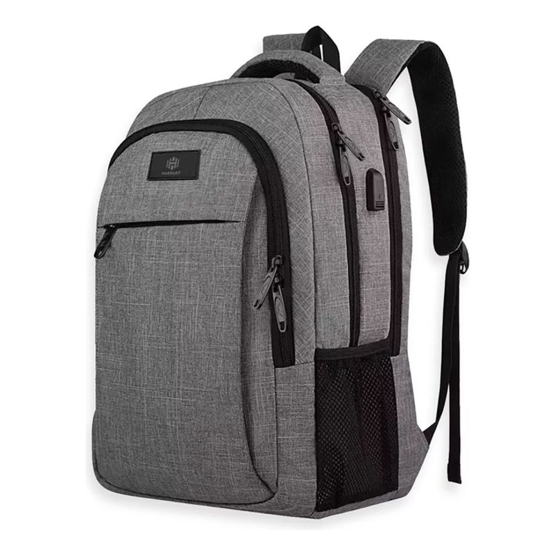GENERICO - Mochila Notebook Hardley Impermeable Antirrobo para Hombre y Mujer Gris