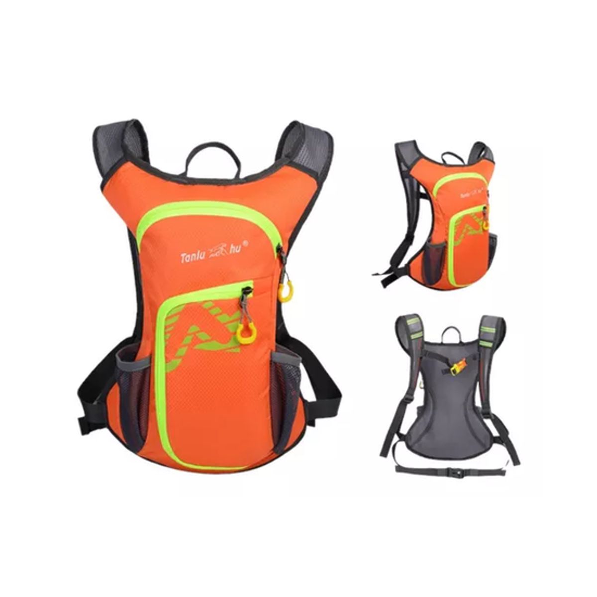 GENERICO - Mochila outdoor trekking + bolsa de agua color naranja
