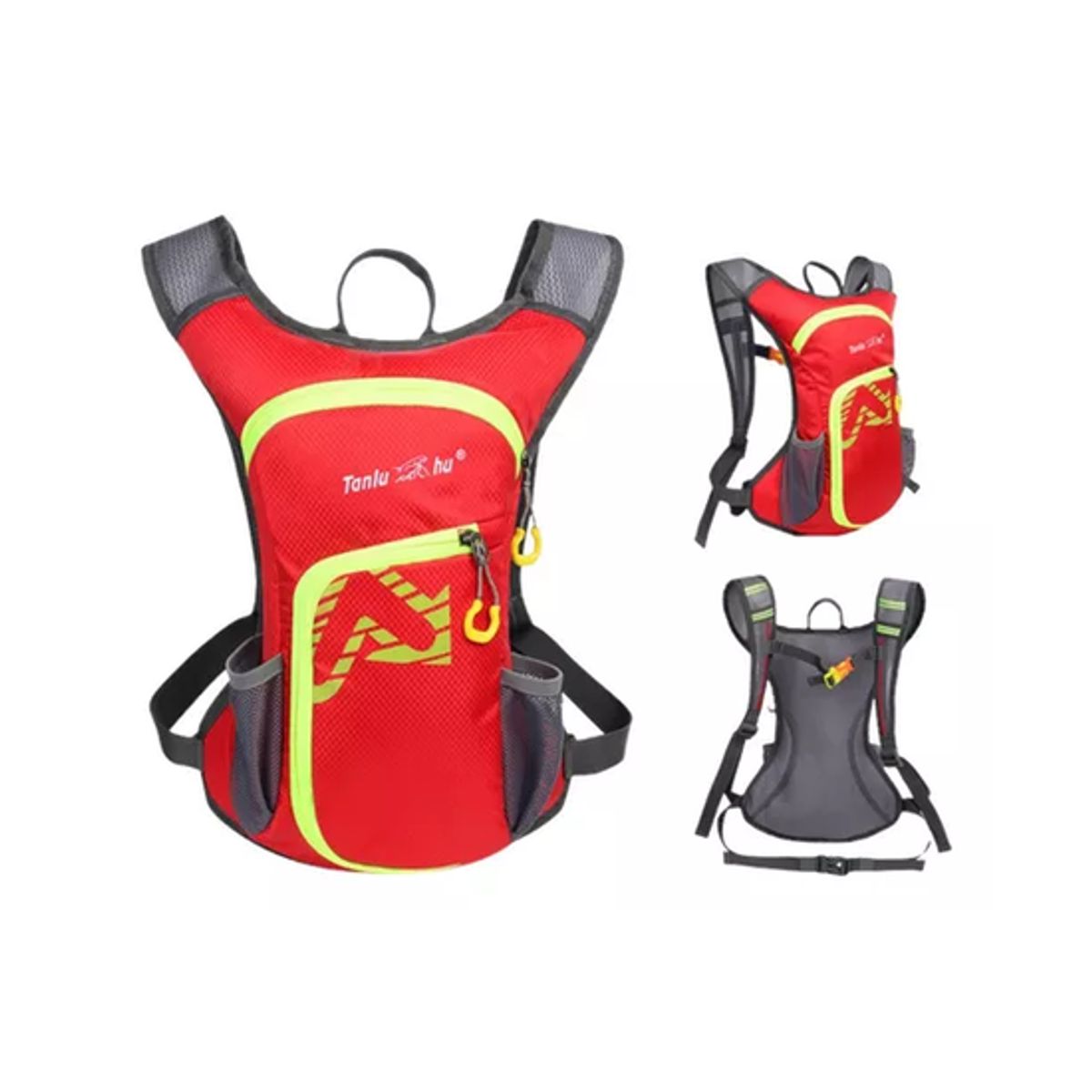 GENERICO - Mochila outdoor trekking + bolsa de agua color rojo