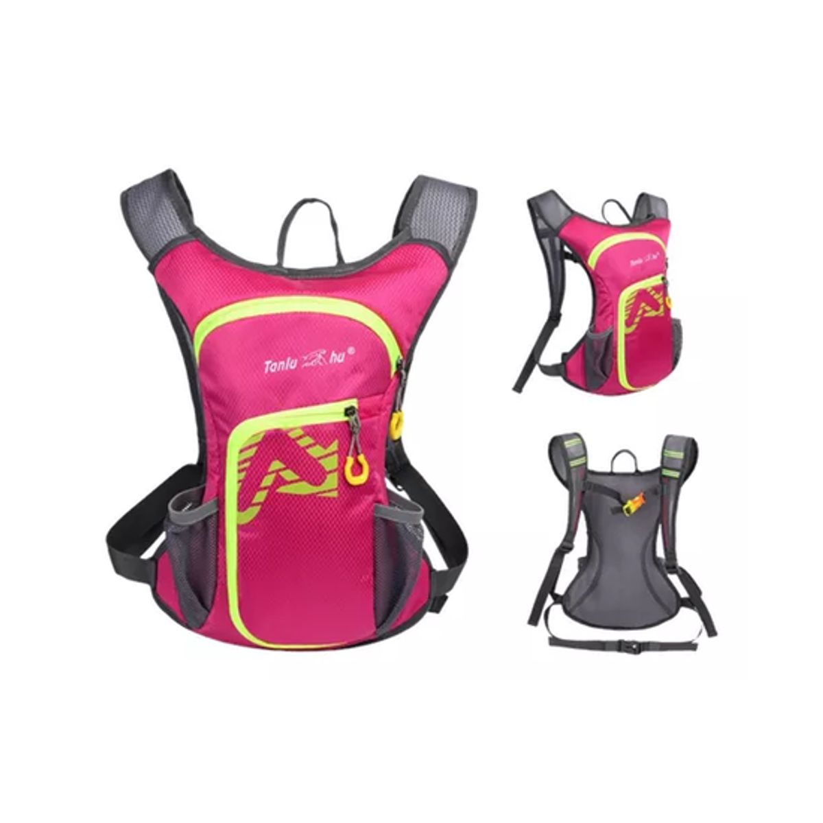 GENERICO - Mochila outdoor trekking + bolsa de agua color rosa