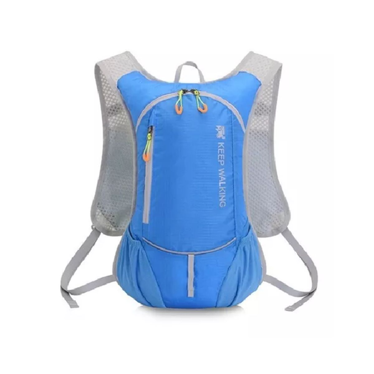 GENERICO - Mochila ultraligera outdoor trekking running + bolsa agua celeste