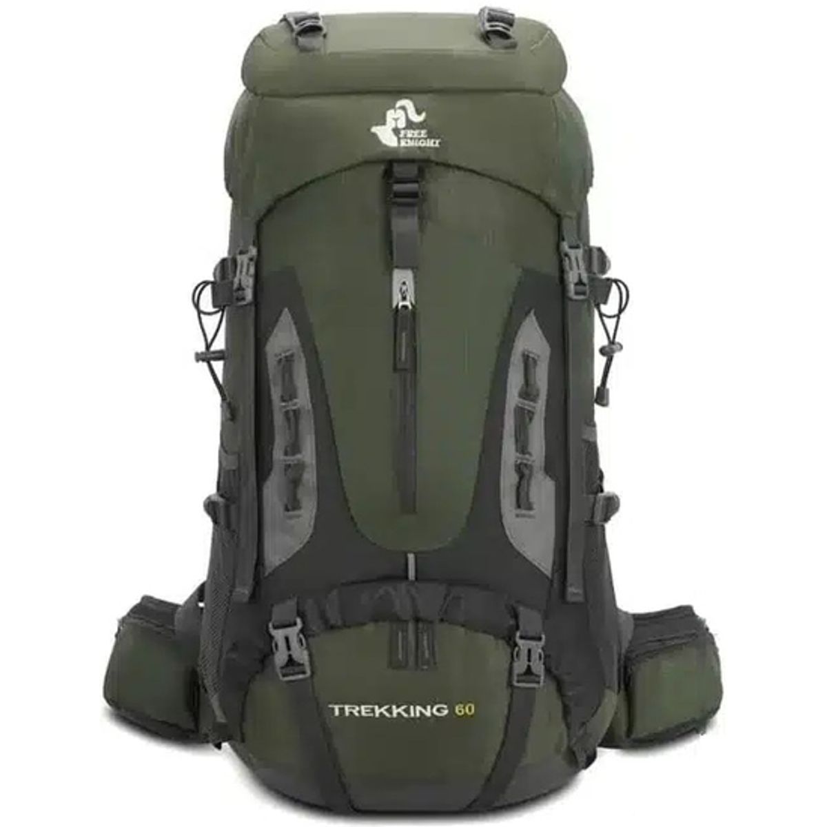 GENERICO - Mochila impermeable 60L con cubre mochila color verde.