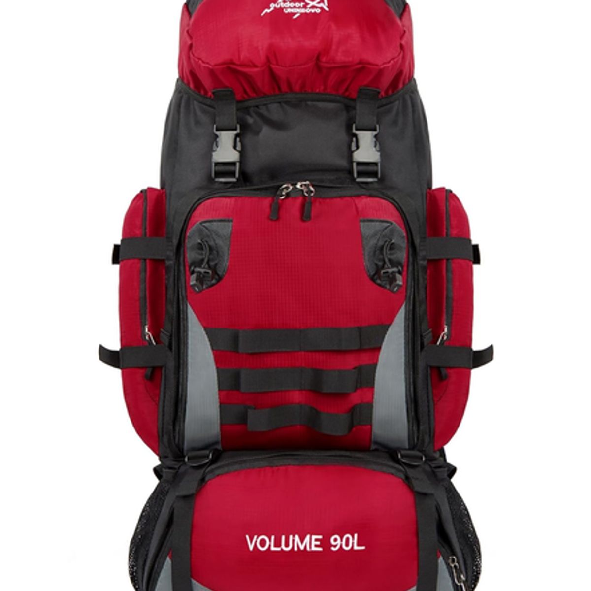 GENERICO - Mochila 90L camping outdoor trekking color rojo