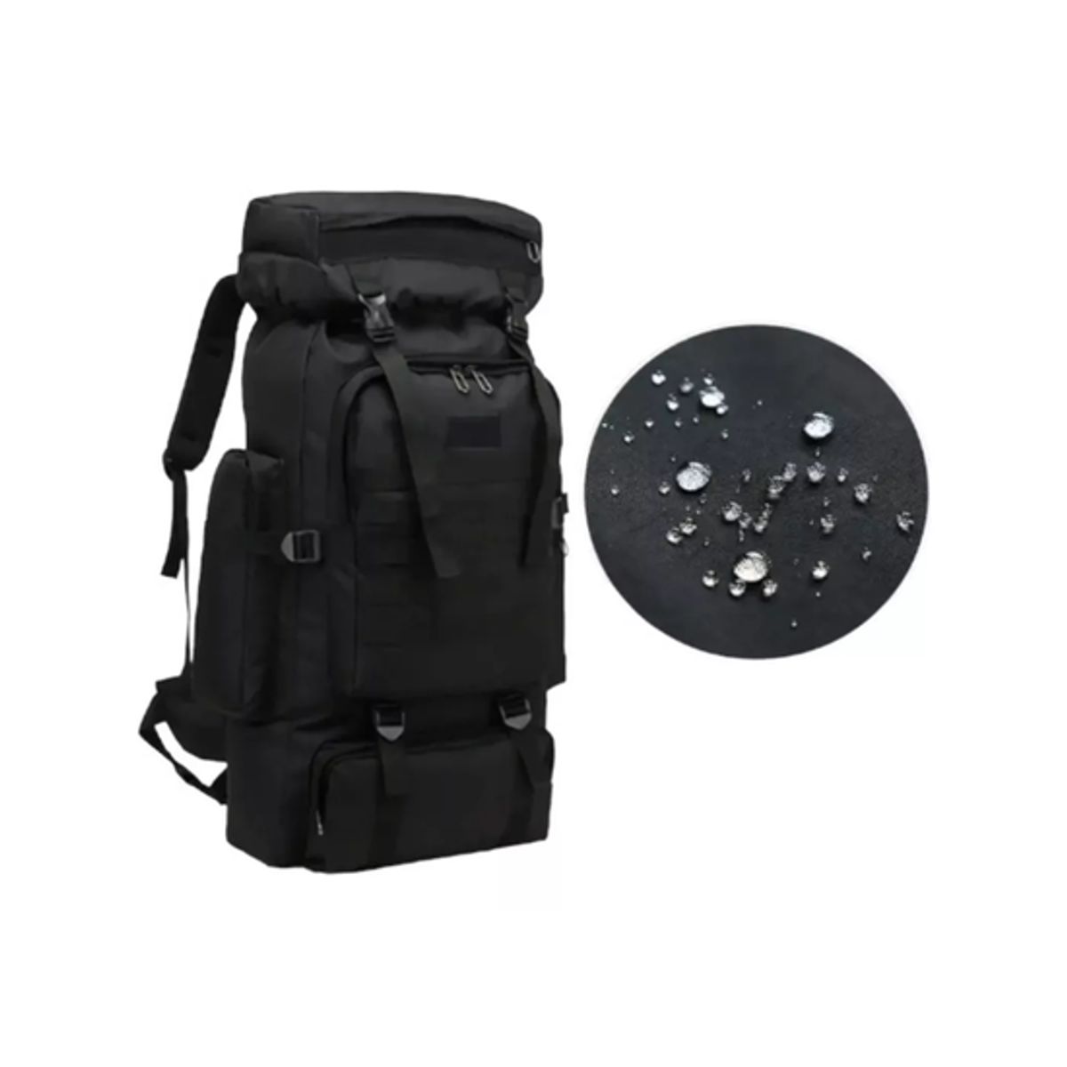 GENERICO - Mochila de campaña 80L color negro
