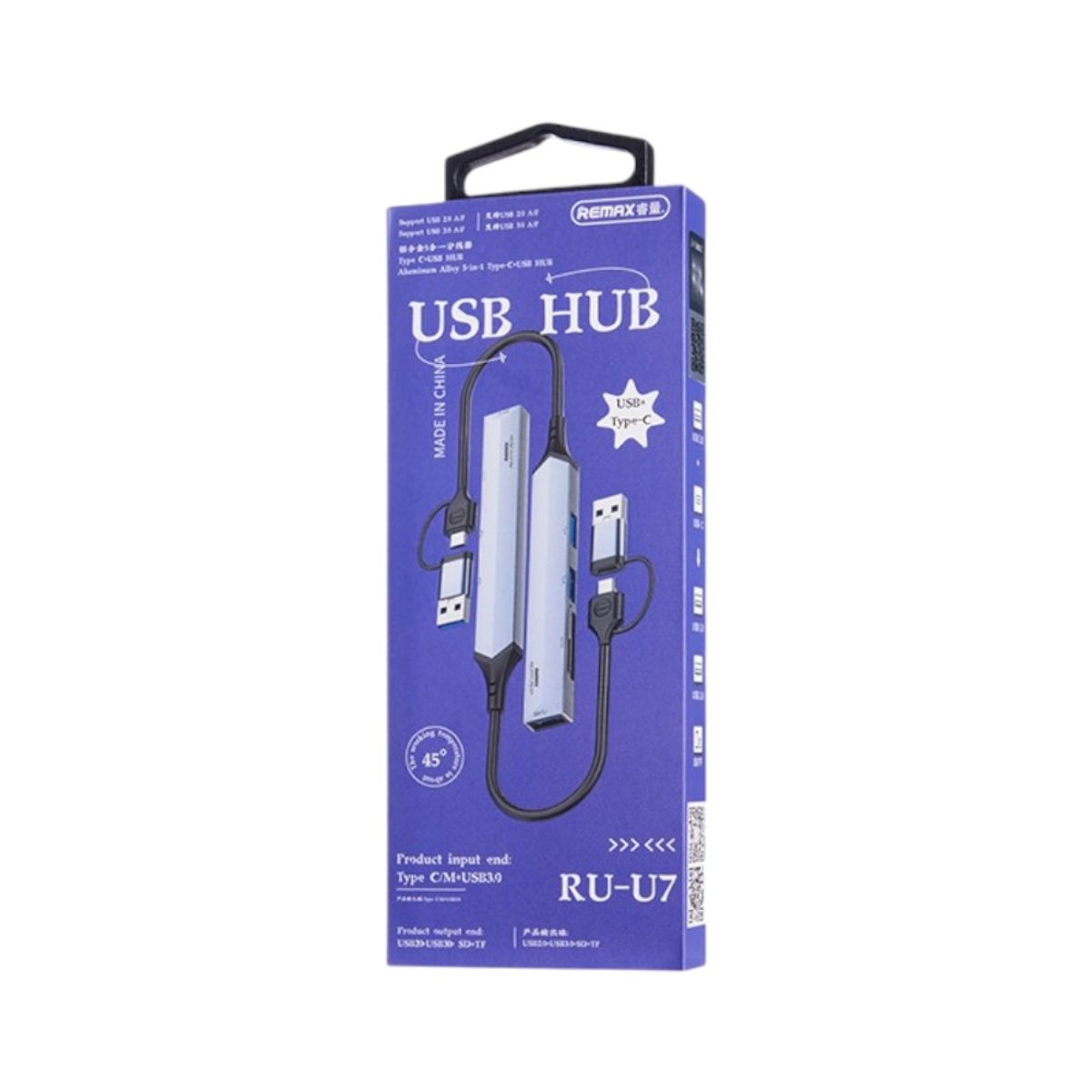 REMAX - Hub Remax RU-U7 USB + Tipo-C