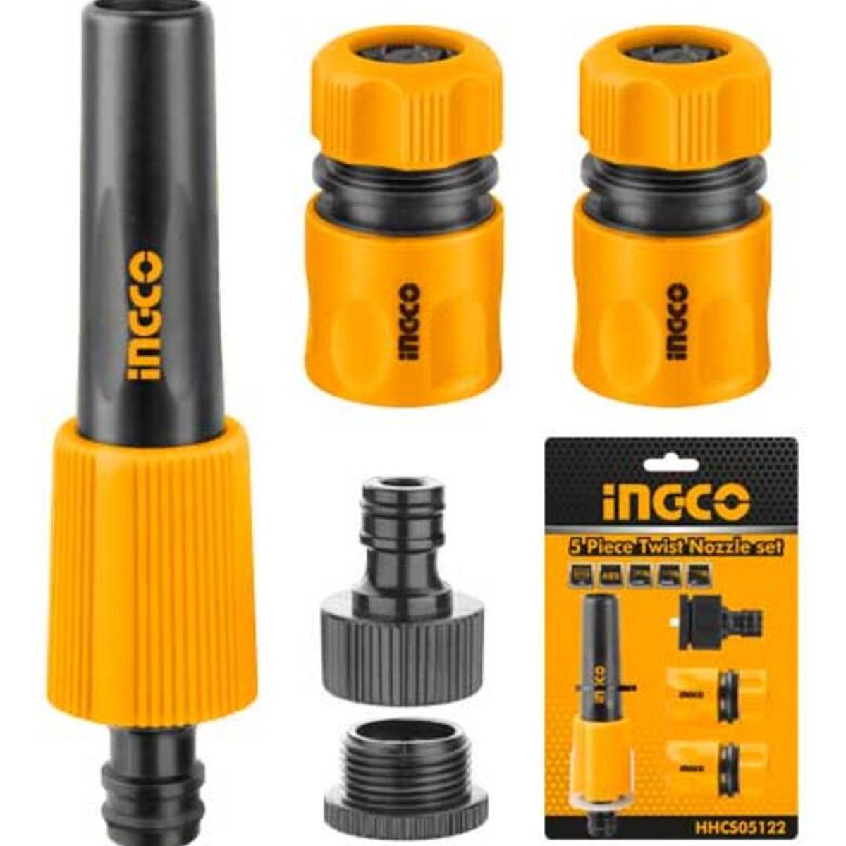 INGCO - Kit Boquillas Conectores Para Manguera 5p Ingco Hhcs05122