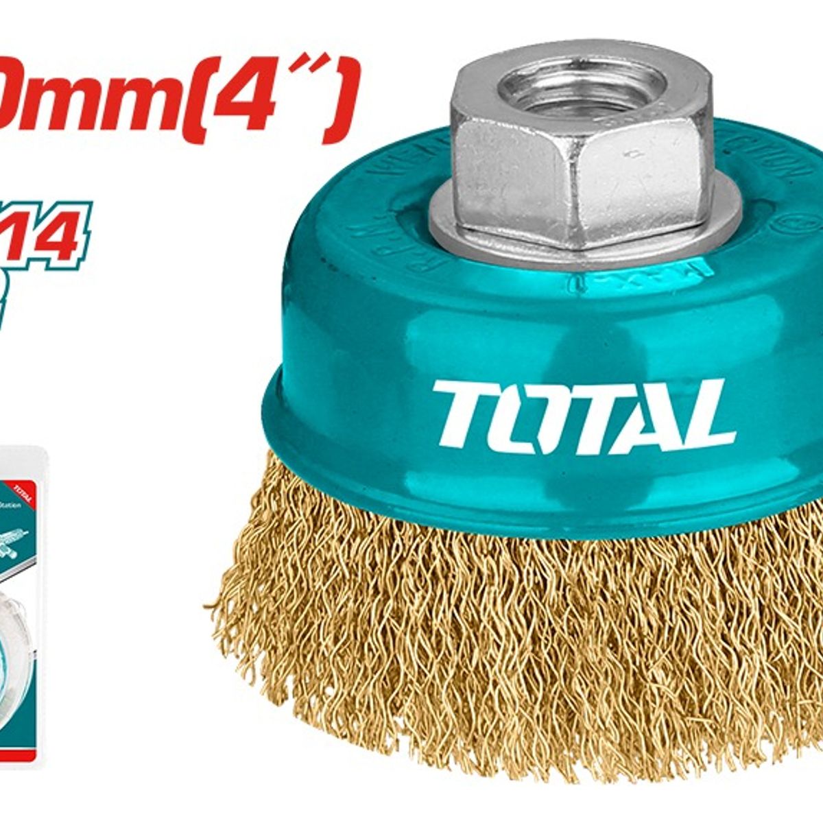 TOTAL - Escobilla Copa Dorado 4 100mm Total Tac31041