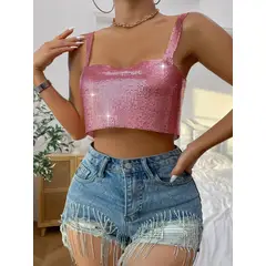 VELVET - Top Carolina Plateado Mujer