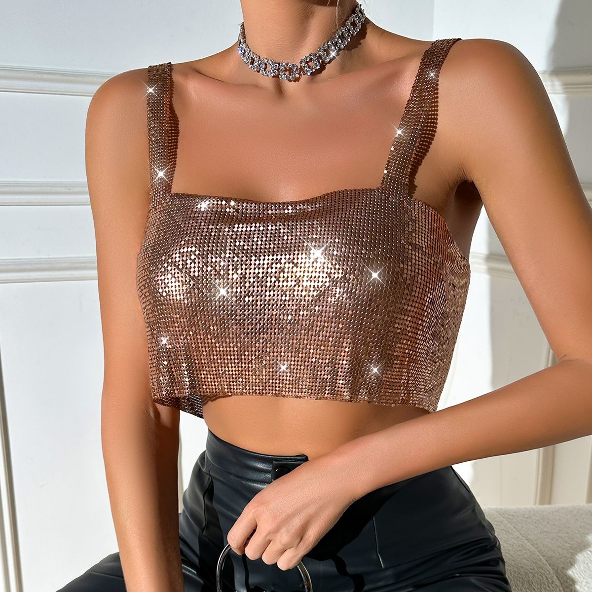 VELVET - Top Carolina Plateado Mujer