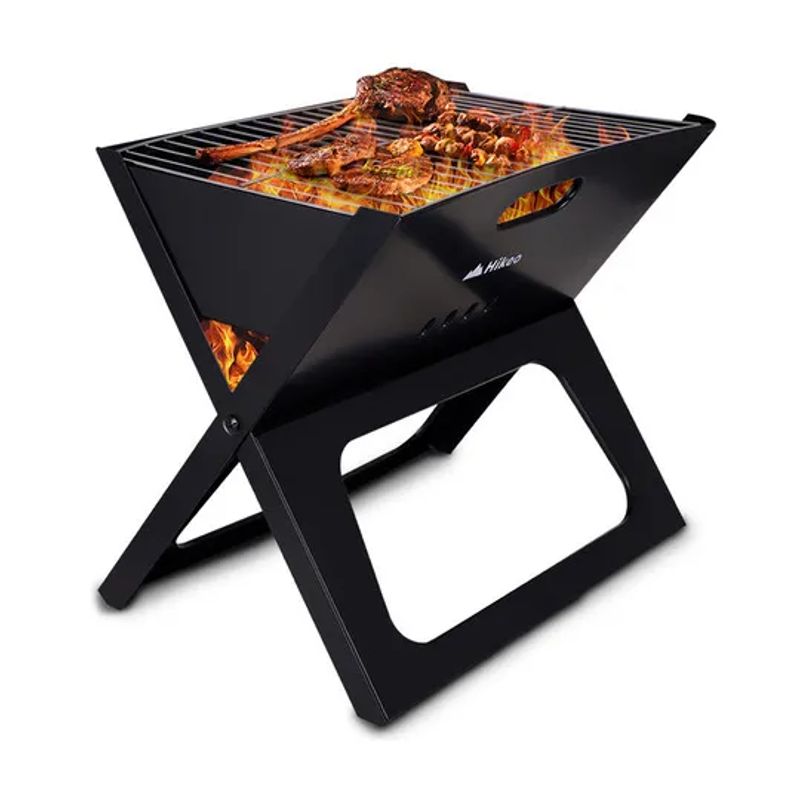 GENERICO - Parrillera plegable de carbón portátil para asados color negro