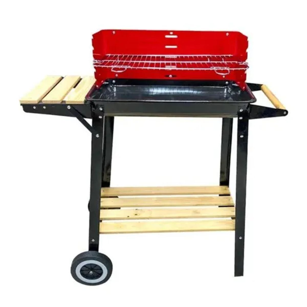 GENERICO - Parrilla de asado con rueda y repisa 85x28x80 cm