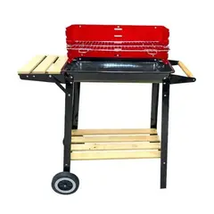 GENERICO - Parrilla de asado con rueda y repisa 85x28x80 cm