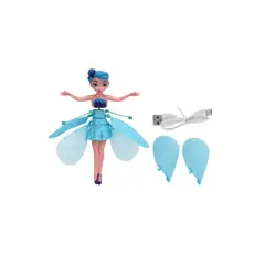 GENERICO - Muñeca Princesa Hada Voladora Azul Con Detección Luminosa