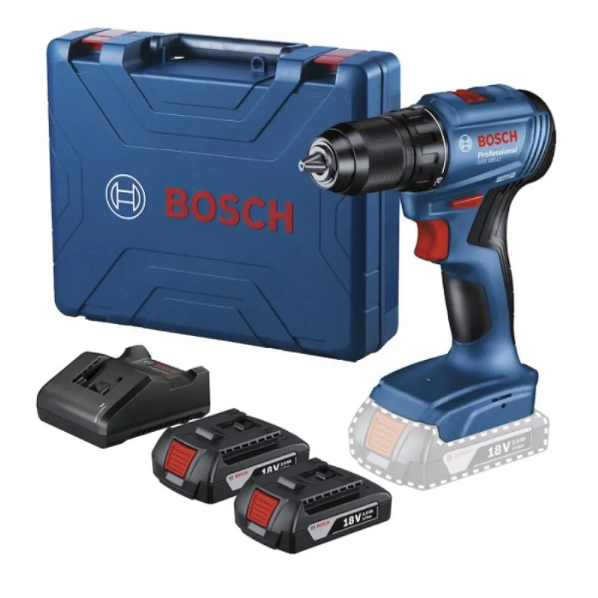 BOSCH - Taladro atornillador GSR 185-Li 18V 2 baterías + Maletín