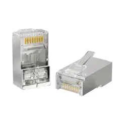 GENERICO - Pack 100 Conectores RJ45 Cat6 Blindados Metálicos