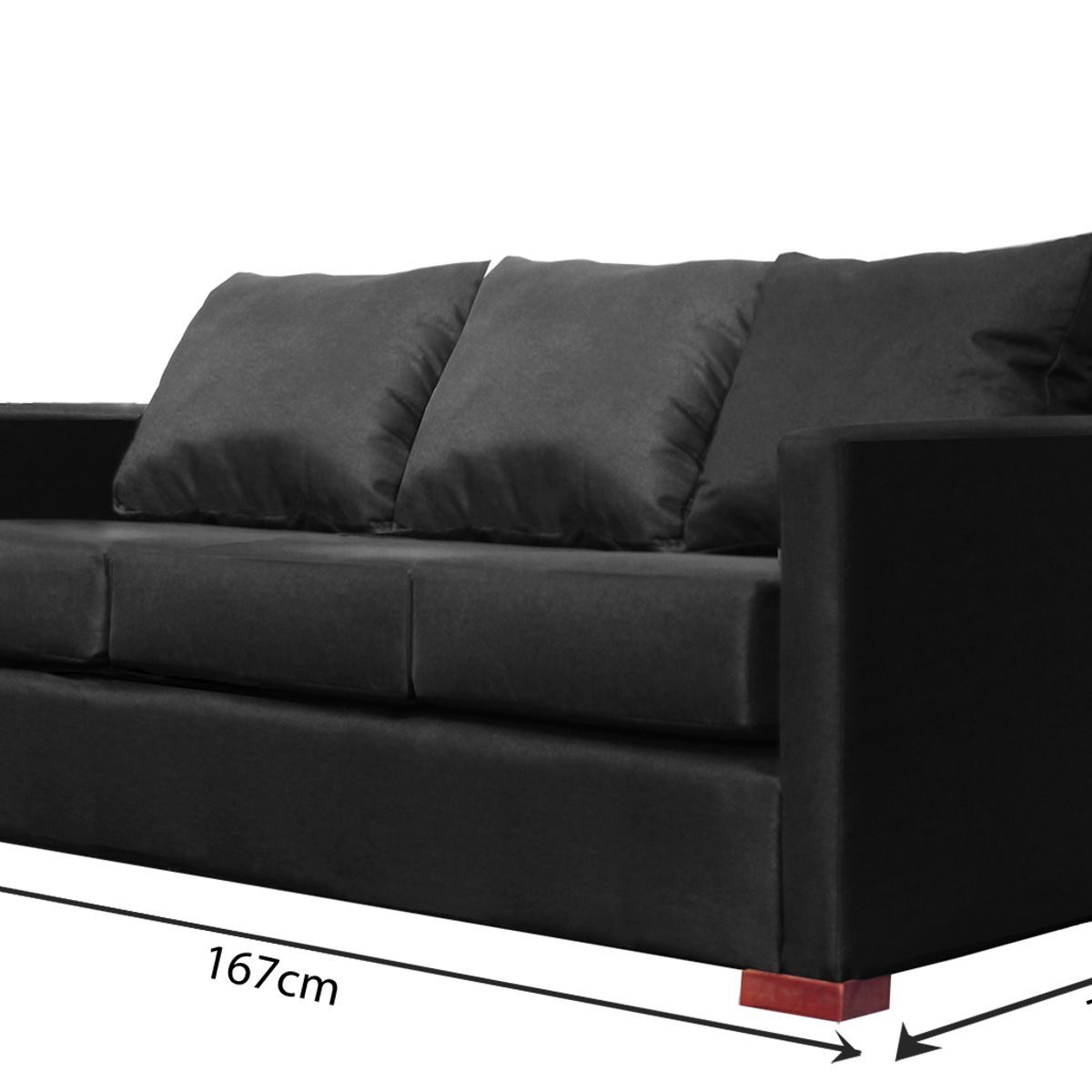 DKORA - Sofá 3 Cuerpos Jade Gris