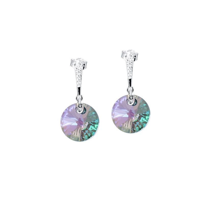 JOYAS MONTERO - Aros Paris Plata Italiana 925 Cristal Genuinos Paradise Shinne