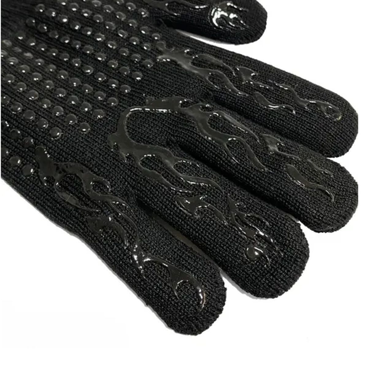 GENERICO - Pack set cepillo inox + 2 guantes alta temperatura asado BBQ