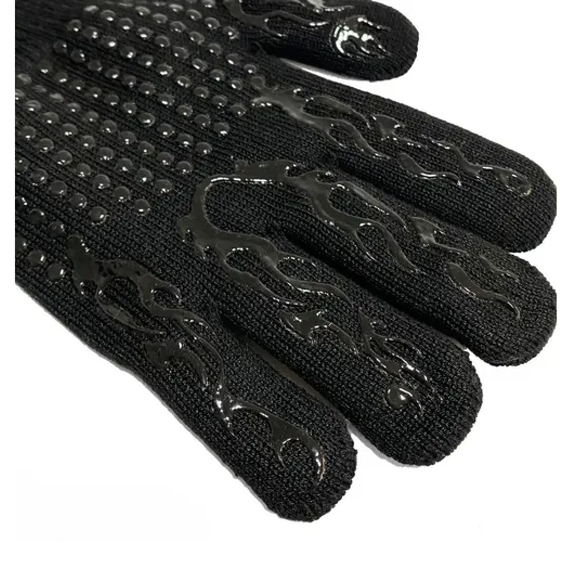 GENERICO - Pack set cepillo inox + 2 guantes alta temperatura asado BBQ