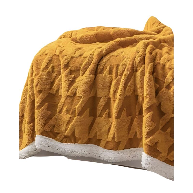 GENERICO - FRAZADA CON SHERPA BLANCO2 PLAZAS AMARILLO