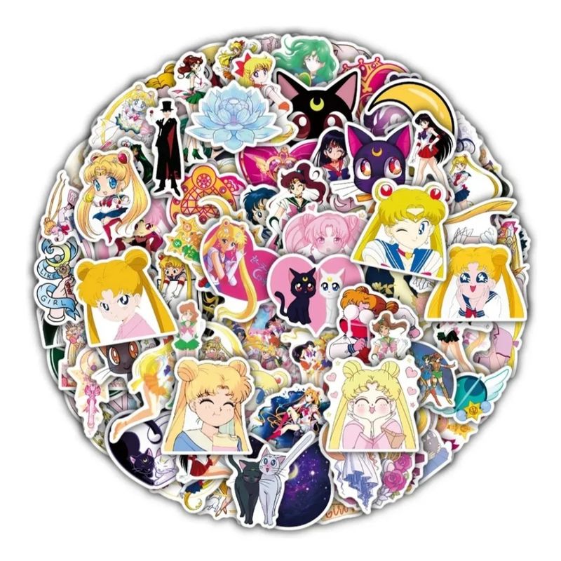 GENERICO - Pack X50 Stickers De Sailor Moon Pegatinas