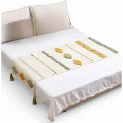 GENERICO - Piecera Pie De Cama Boho Bordada Cama King Y 2 Plazas