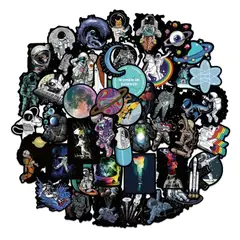 GENERICO - Pack X50 Stickers Astronautas Pegatinas