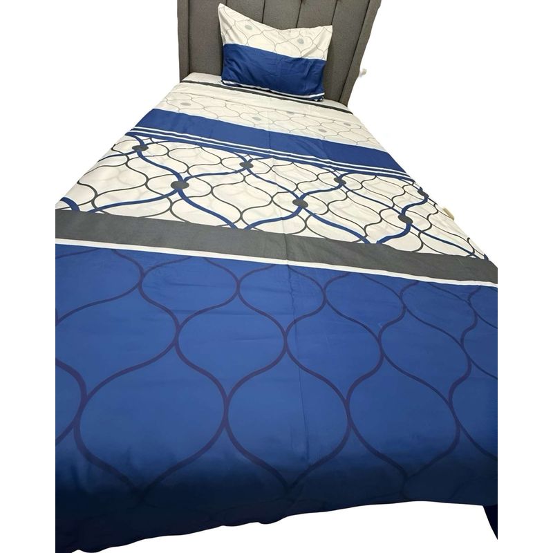 GENERICO - Set de Sábanas plaza y media Adulto diseño azul