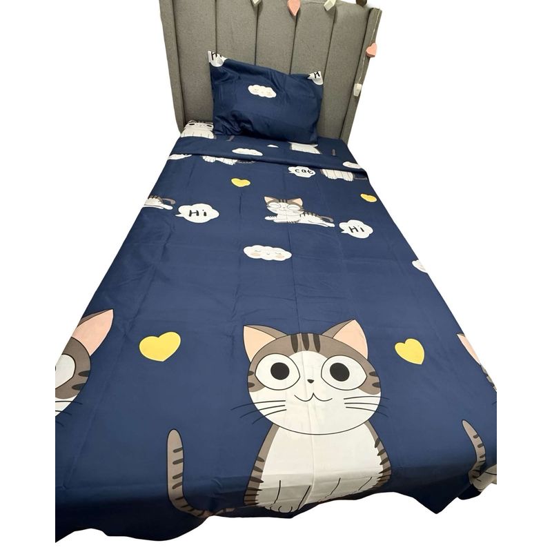 GENERICO - Juego de  Sábanas niña niño infantil plaza y media Gatito