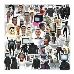 GENERICO - Pack X54 Stickers Skibidi Toilet Pegatinas