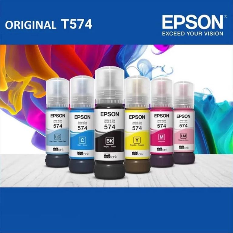 Pack 6 Tintas Epson T574 B/c/m/y/cl/ml Original L8050 L18050