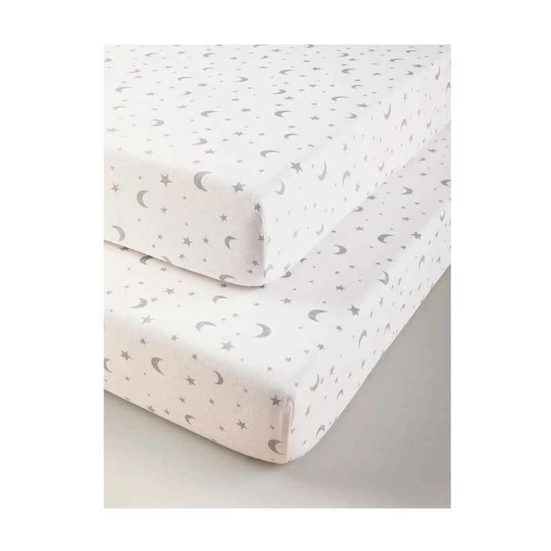 GENERICO - Set 2 sábanas bajeras jersey algodón para CORRAL ESTRELLAS