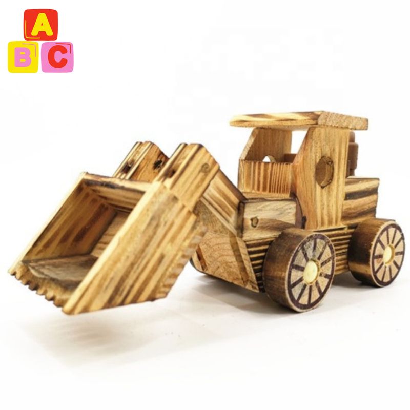 ABC - Excavadora de Madera Juguete Artesanal con Pala Móvil