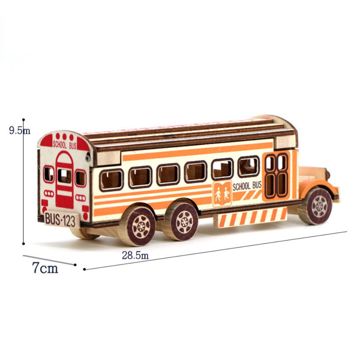 ABC - Bus Escolar de Madera  Juguete Artesanal