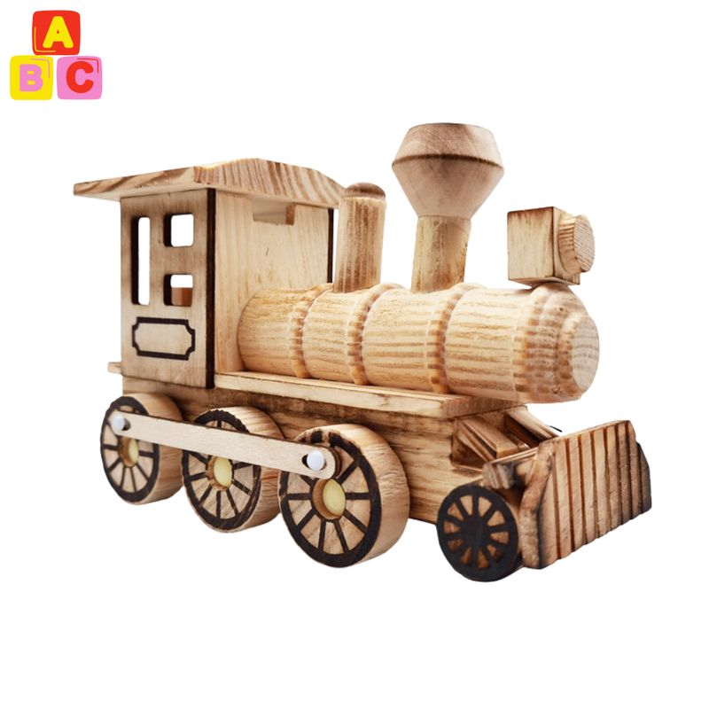 ABC - Locomotora de Madera Clásica Juguete Artesanal