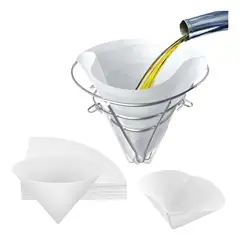 GENERICO - 50 Filtros Conicos Para Filtrar Aceite De Freidoras (10inch)