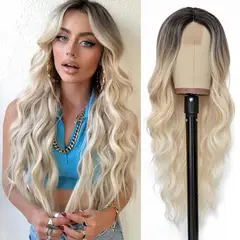 GENERICO - Peluca Larga Ondulada Ombré Para Mujer De 66cm-R4/01/27