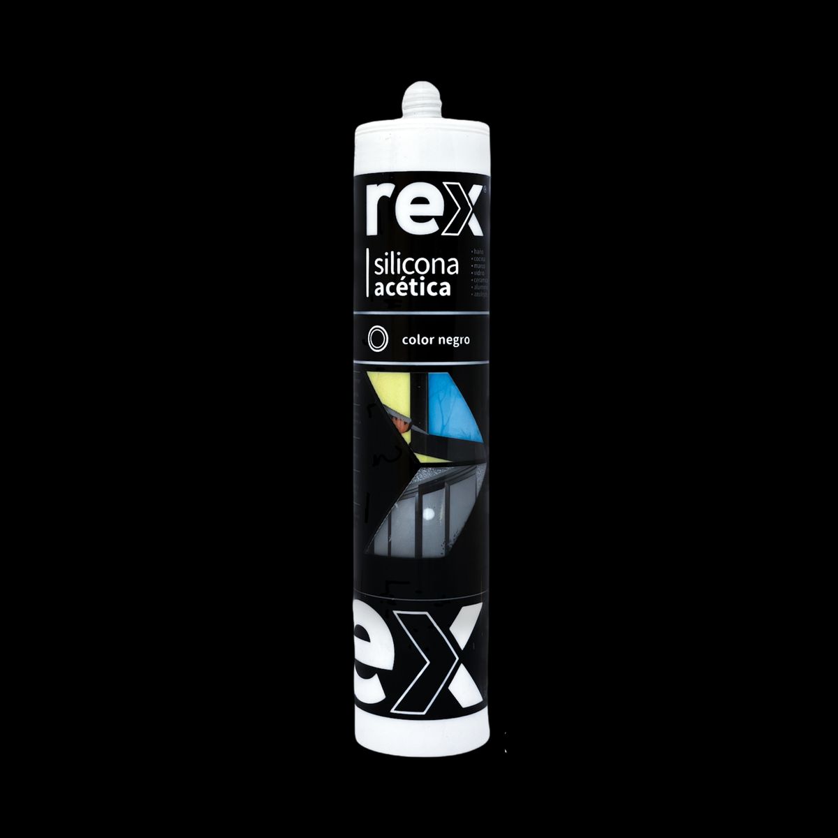 GENERICO - Silicona Acética Negro Cartucho 300 Ml Rex 30363