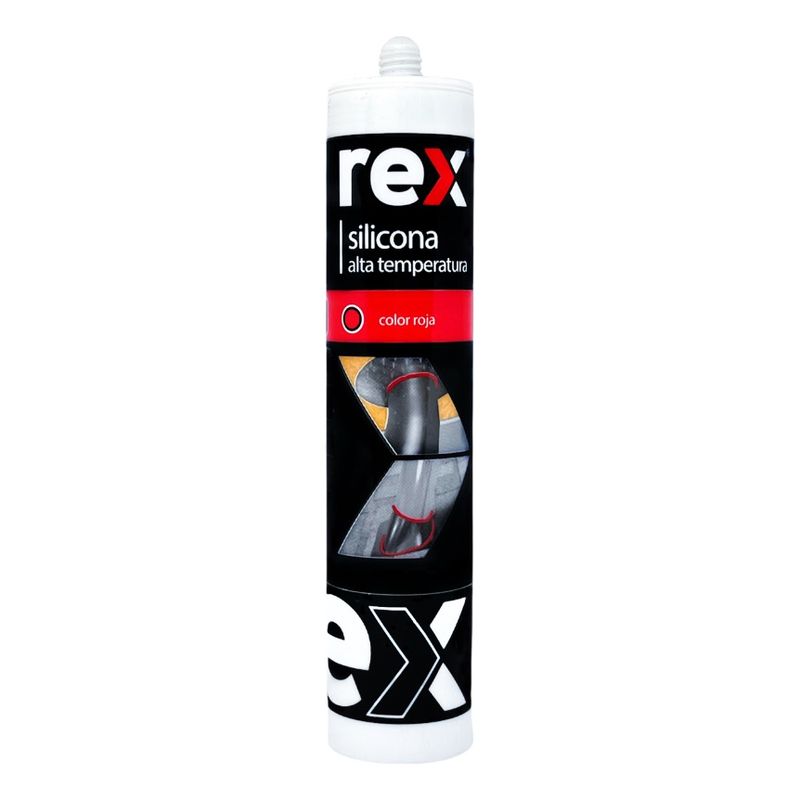 GENERICO - Silicona Alta Temperatura Rojo Cartucho 300ml Rex 30142
