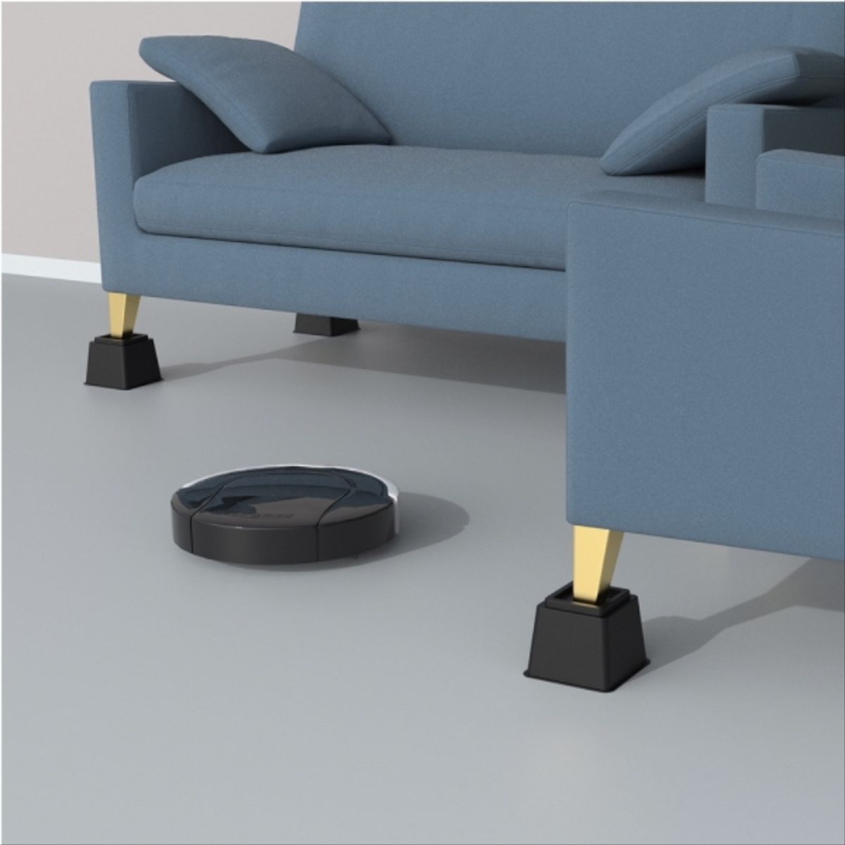 KUTZ - Pata alzamueble alto 7 cm  abs negro - apilable