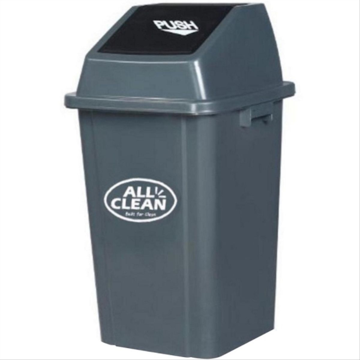 ALL CLEAN - Basurero plástico tapa vaivén 60 lt gris oscuro