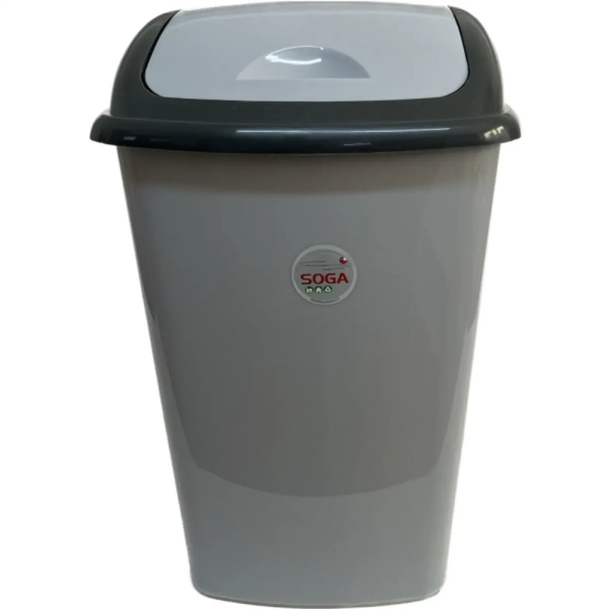 SOGA - Basurero plástico tapa vaivén 30 lt gris