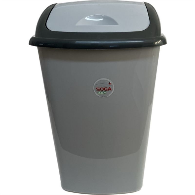 SOGA - Basurero plástico tapa vaivén 30 lt gris
