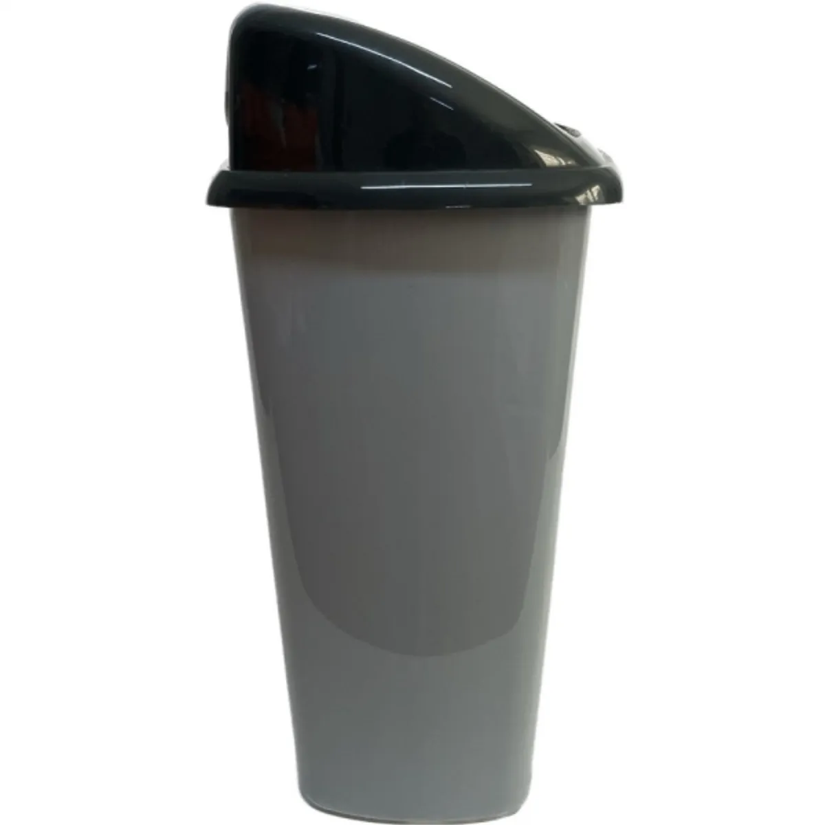 SOGA - Basurero plástico tapa vaivén 30 lt gris