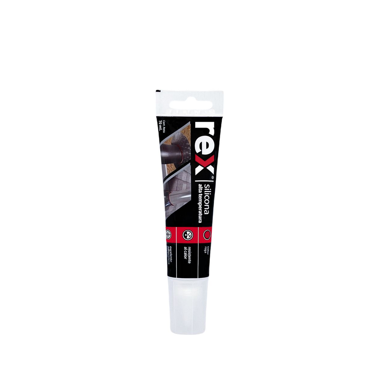 GENERICO - Silicona Alta Temperatura Negro Pomo 70 Ml Rex 30335
